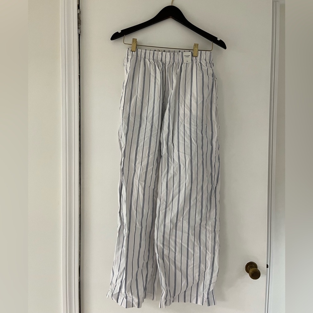 Poplin pants striped